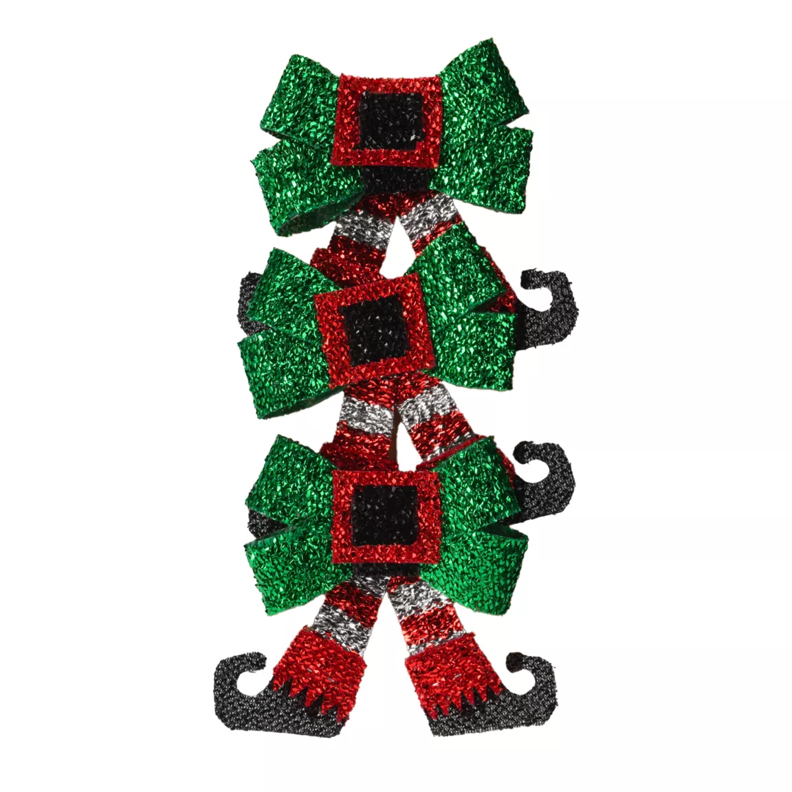 Lot de 3 nœuds de Noël (H12 cm) Jambes lutin farceur