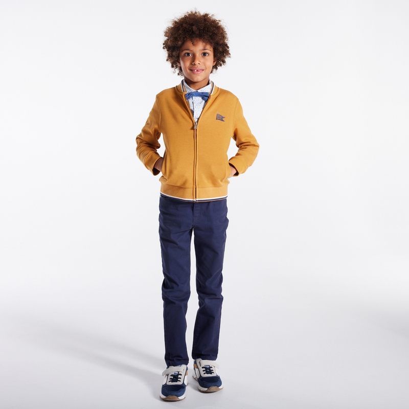 Sweat-shirt zippé façon teddy marron garçon