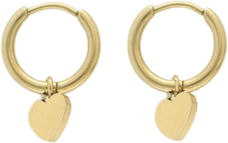 My Jewellery Small hoop earrings with heart charm Gold