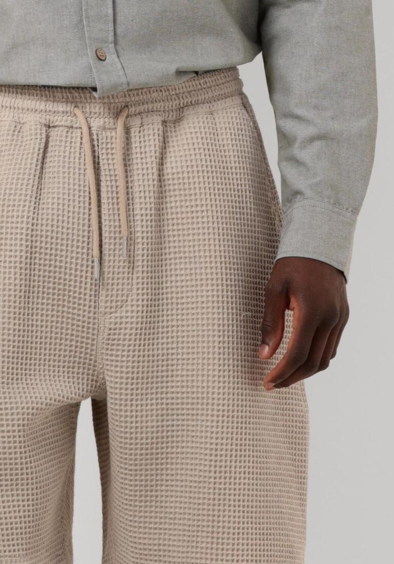 ANERKJENDT beige anerkjendt korte broek aklt jakob waffle shorts
