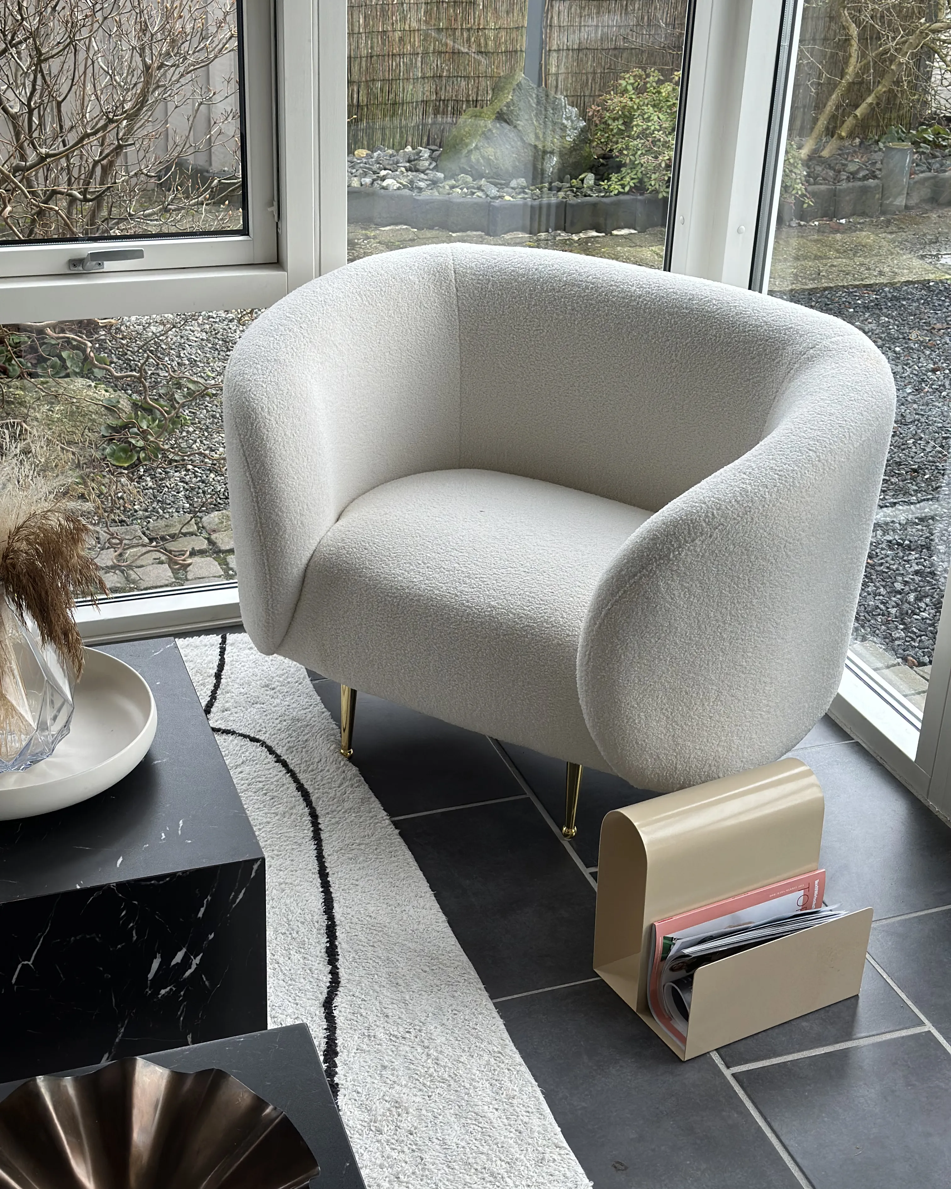 Fauteuil LOEN Bouclé Wit