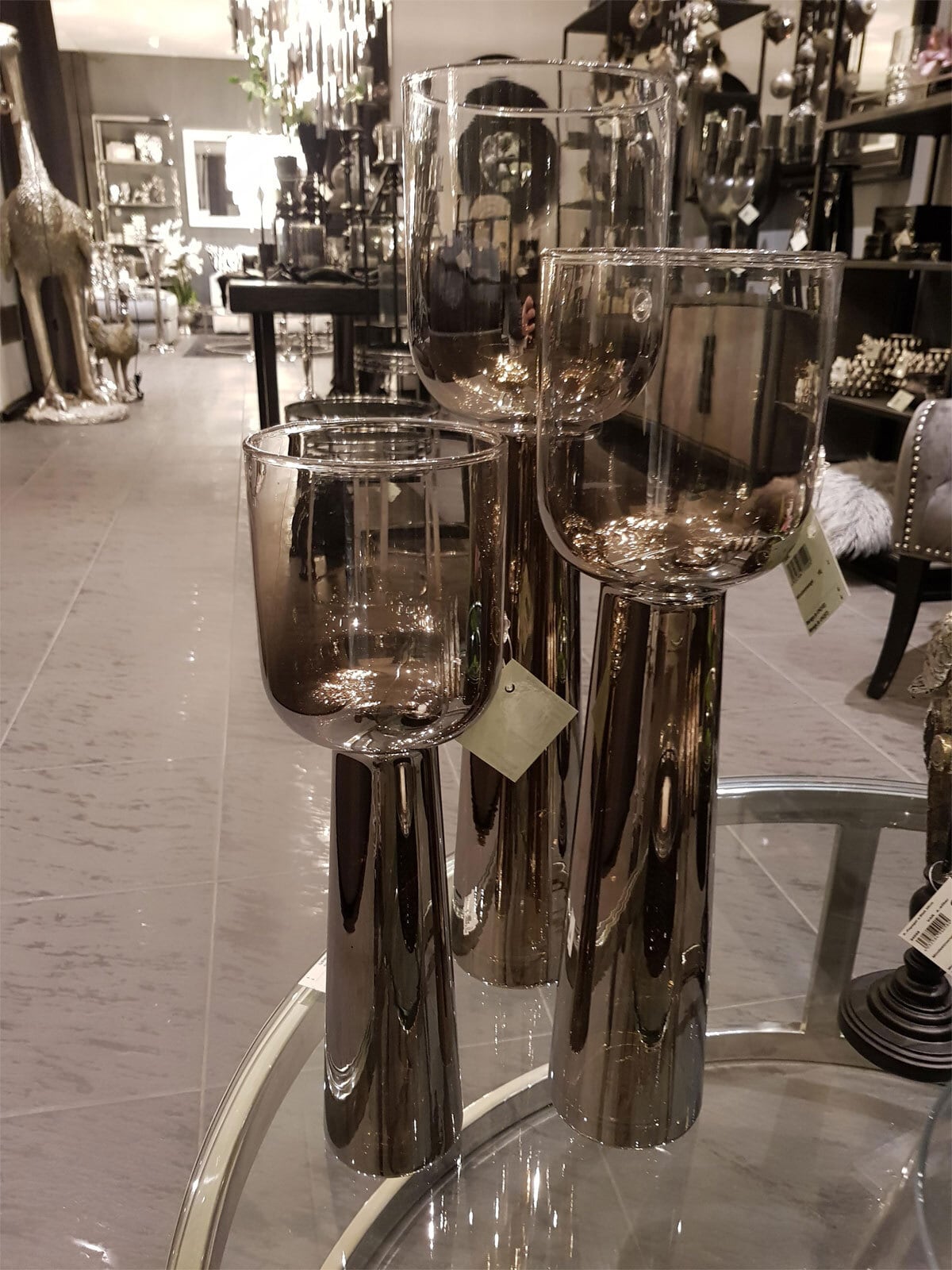 Vase TRUMPET 49 cm grau