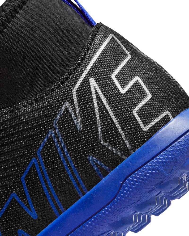 Chaussures de football Nike Mercurial Superfly 9 Club TF Noir & Bleu pour enfant