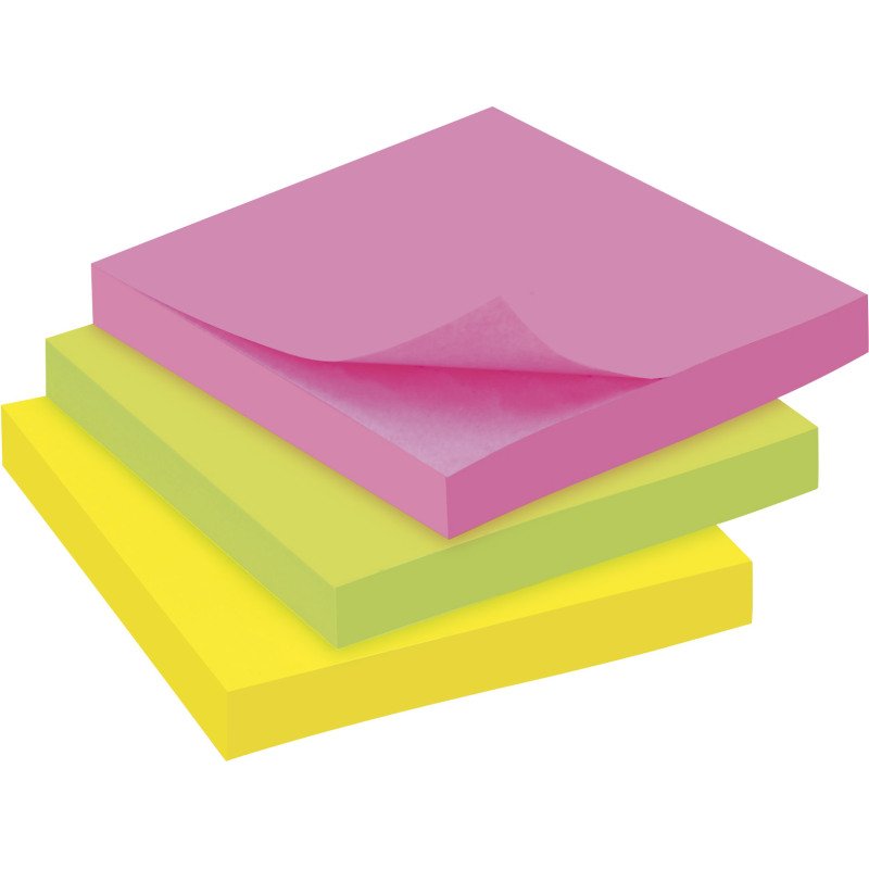Notes repositionnables couleurs assorties Bruneau - bloc de 80 ou 100 feuilles