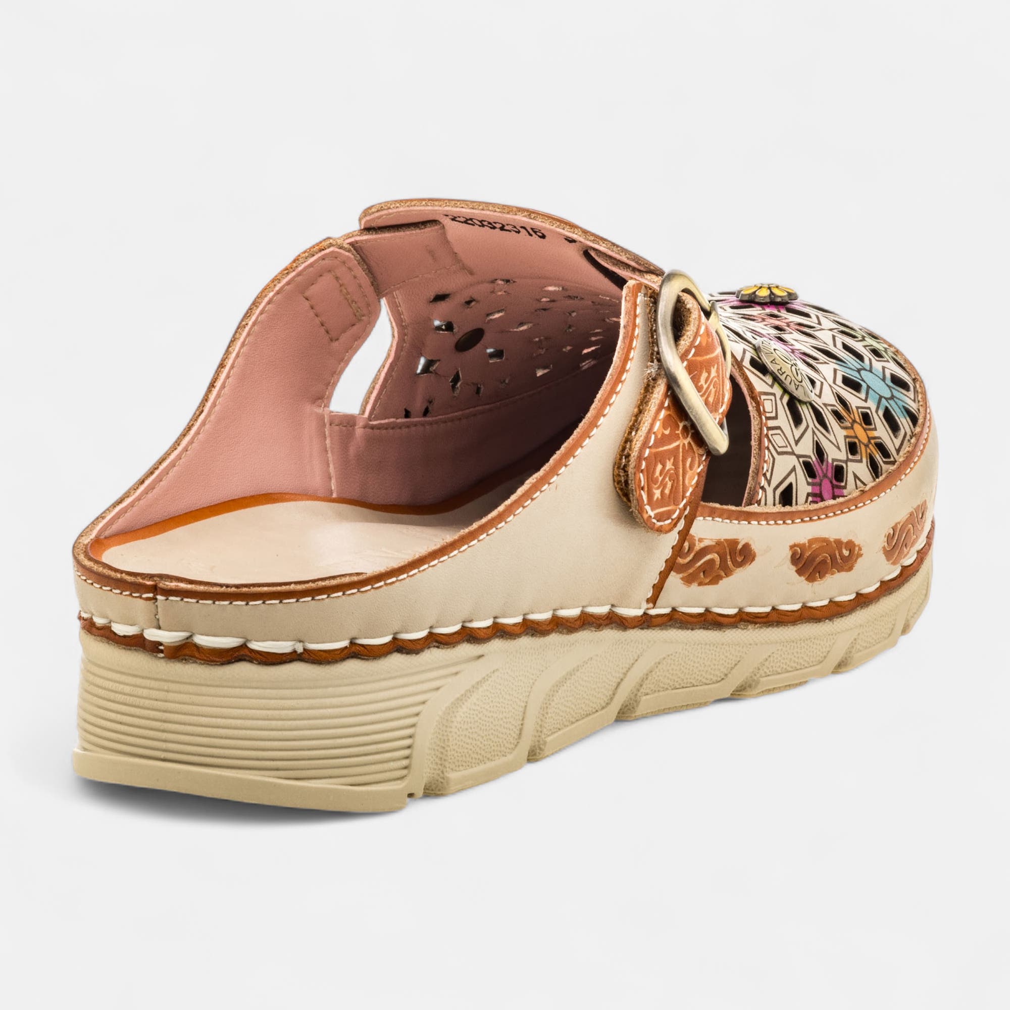 Mules Femme en cuir camel