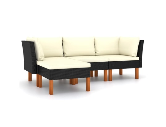 LES TENDANCES - Salon extérieur Salon de jardin-noir-4 places-60.5x64.5x67-300281