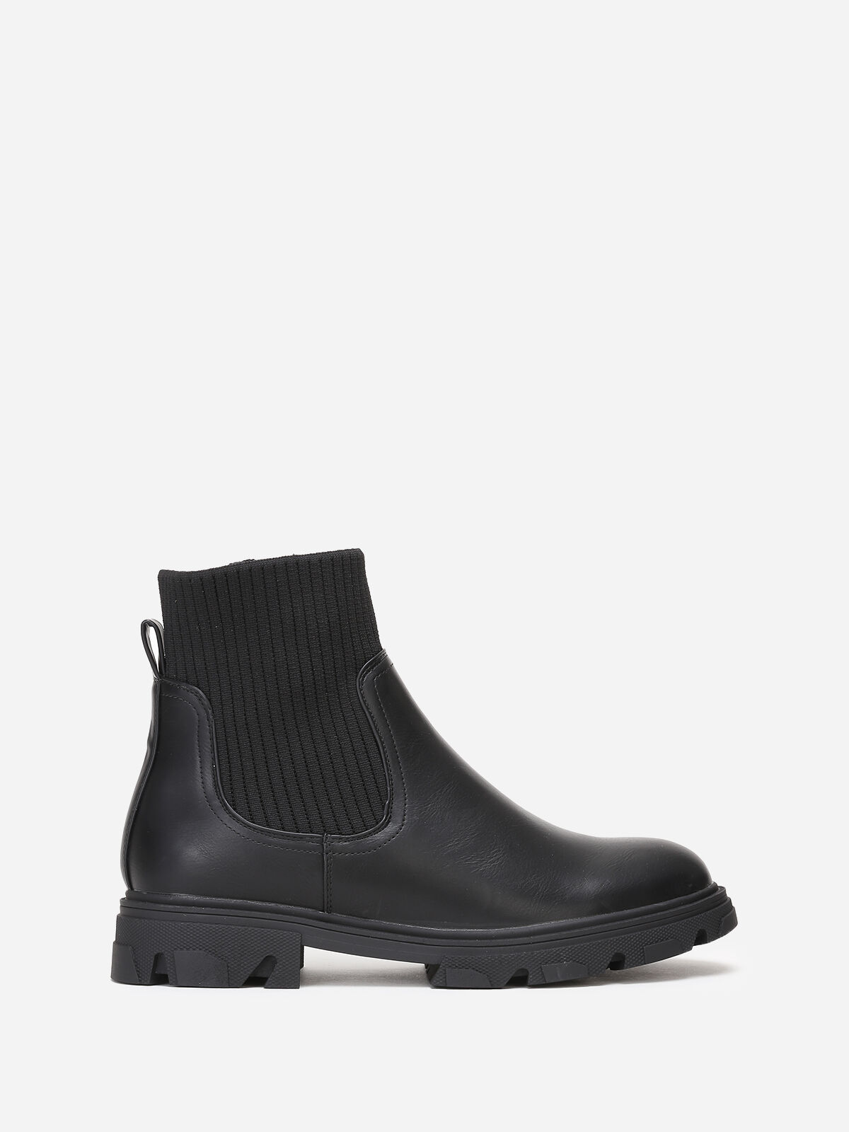 Bottines chelsea chaussettes grandes tailles- Noir