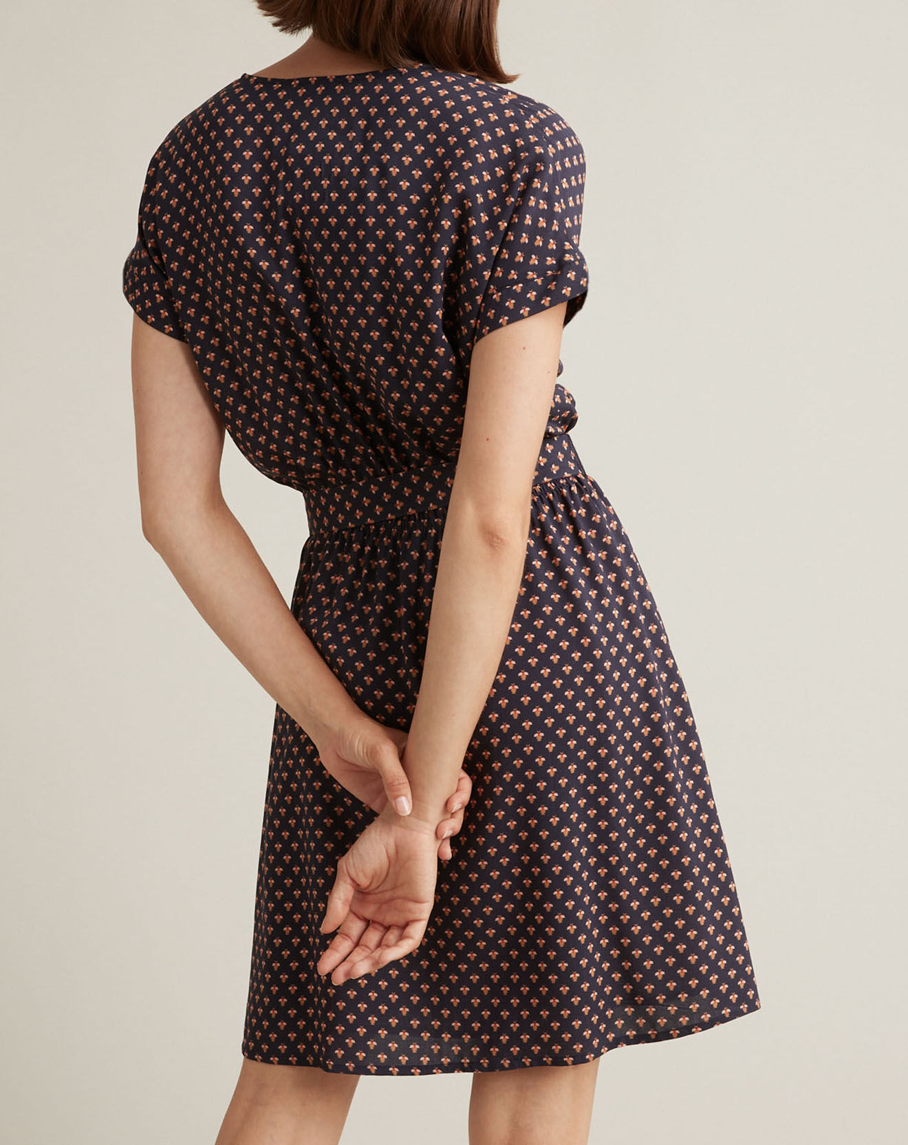 Cyrillus Robe imprimée Abeille bleu foncé
