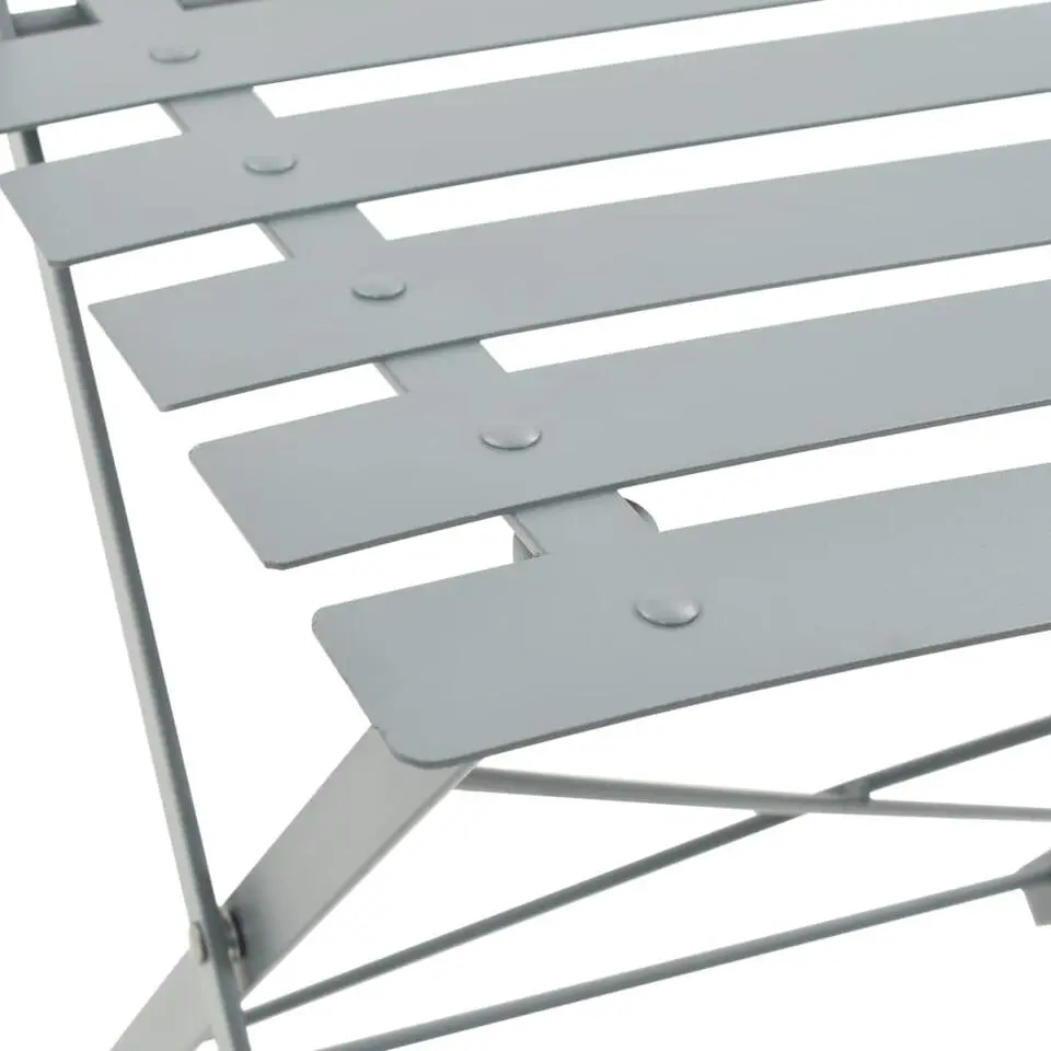 vidaXL - Bistroset - Grijs - Staal - 3 stuks