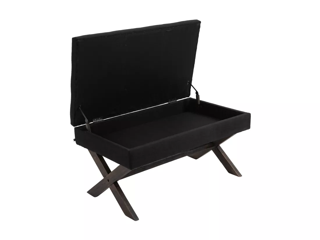 Banquette - Tissu & Bois - Noir - Namaro