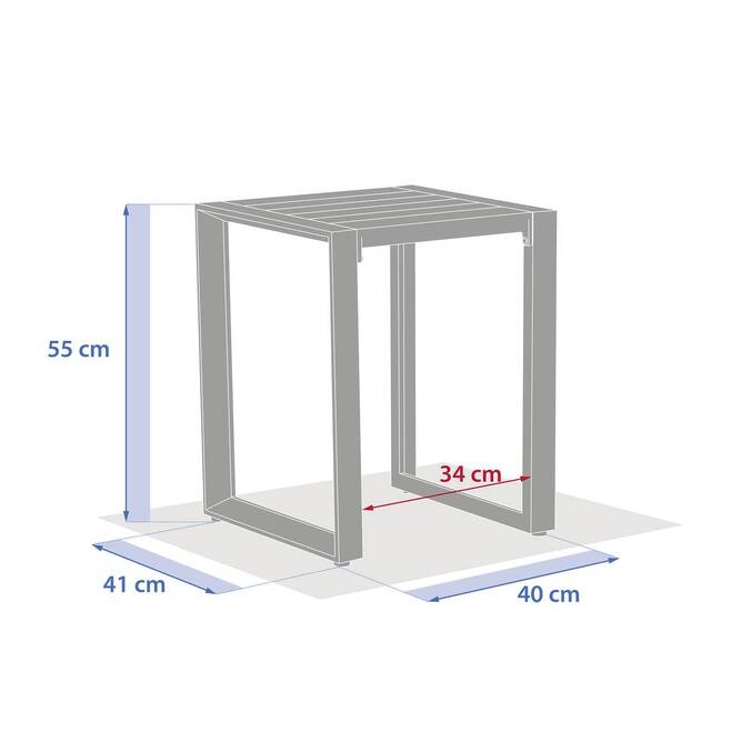 Table d'appoint carrée ALLURE Graphite