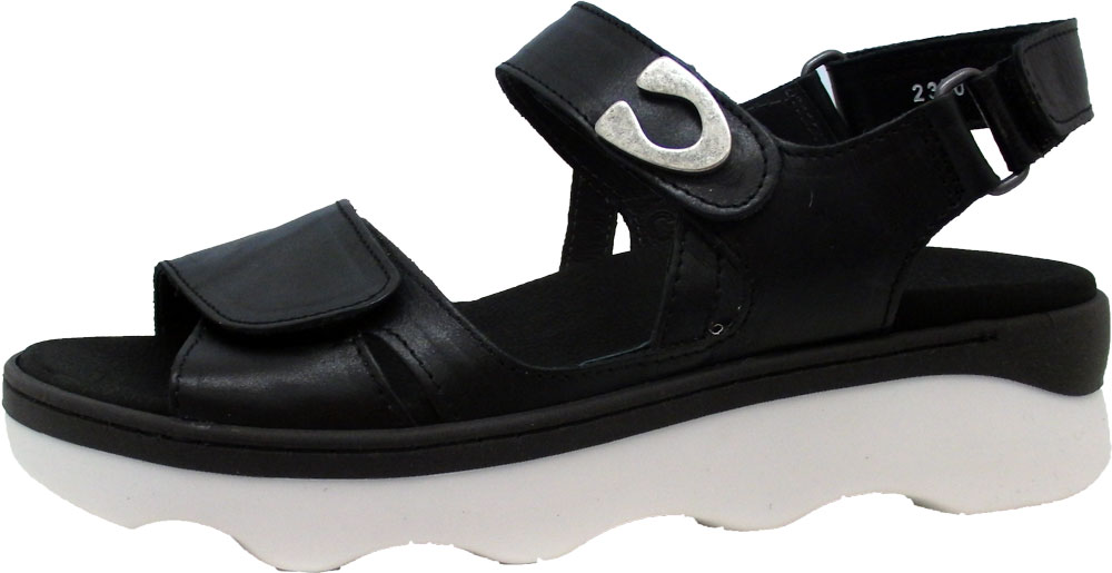 Wolky Sandale Medusa Leder schwarz/weiss
