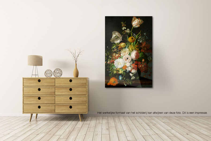 Bloemstillevens Rijksmuseum - Canvas schilderijen 100 x 150 cm