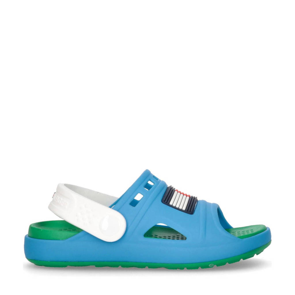 Tommy Hilfiger badslippers met hielbandje blauw