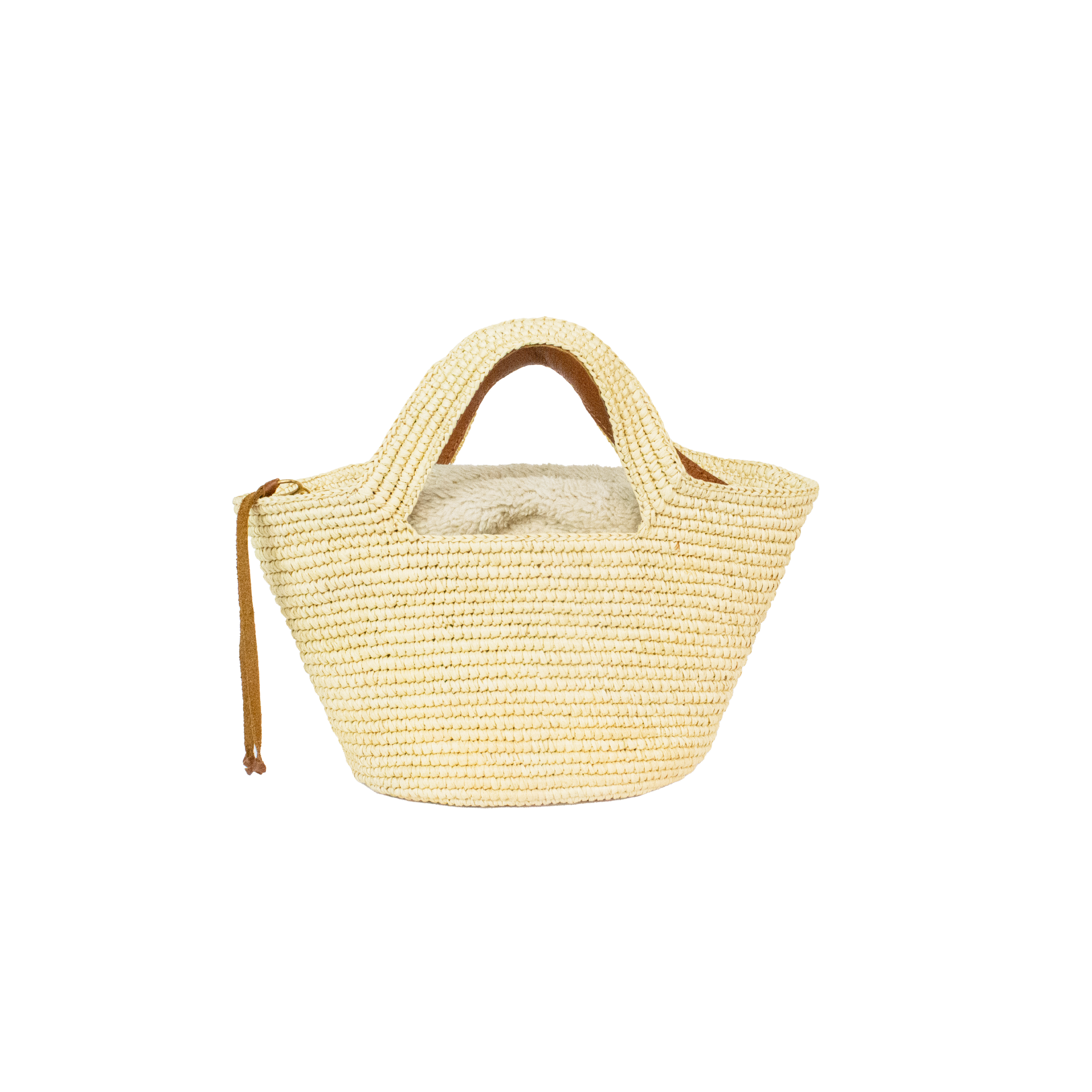 Mini sac à main avec doublure en tissu pelucheux