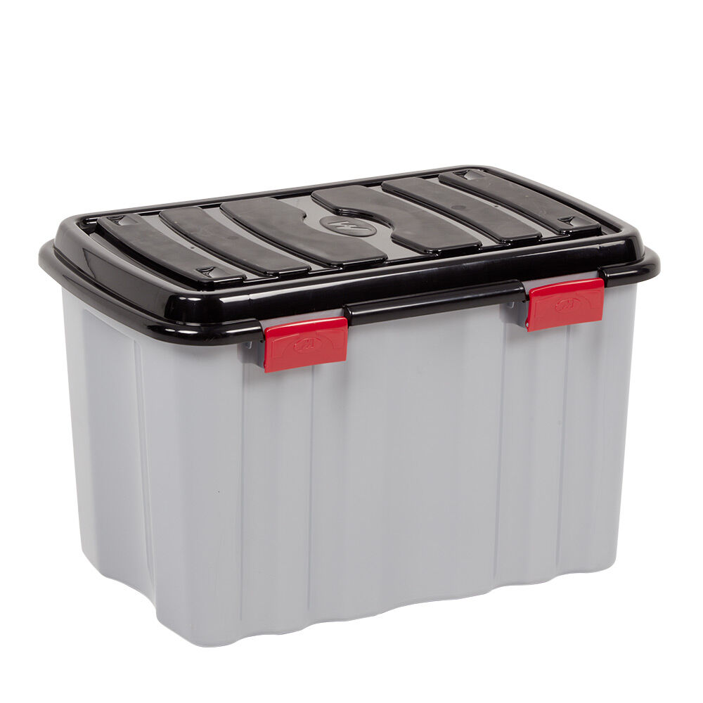 Box de rangement brico gris 54L 60x40xH38cm