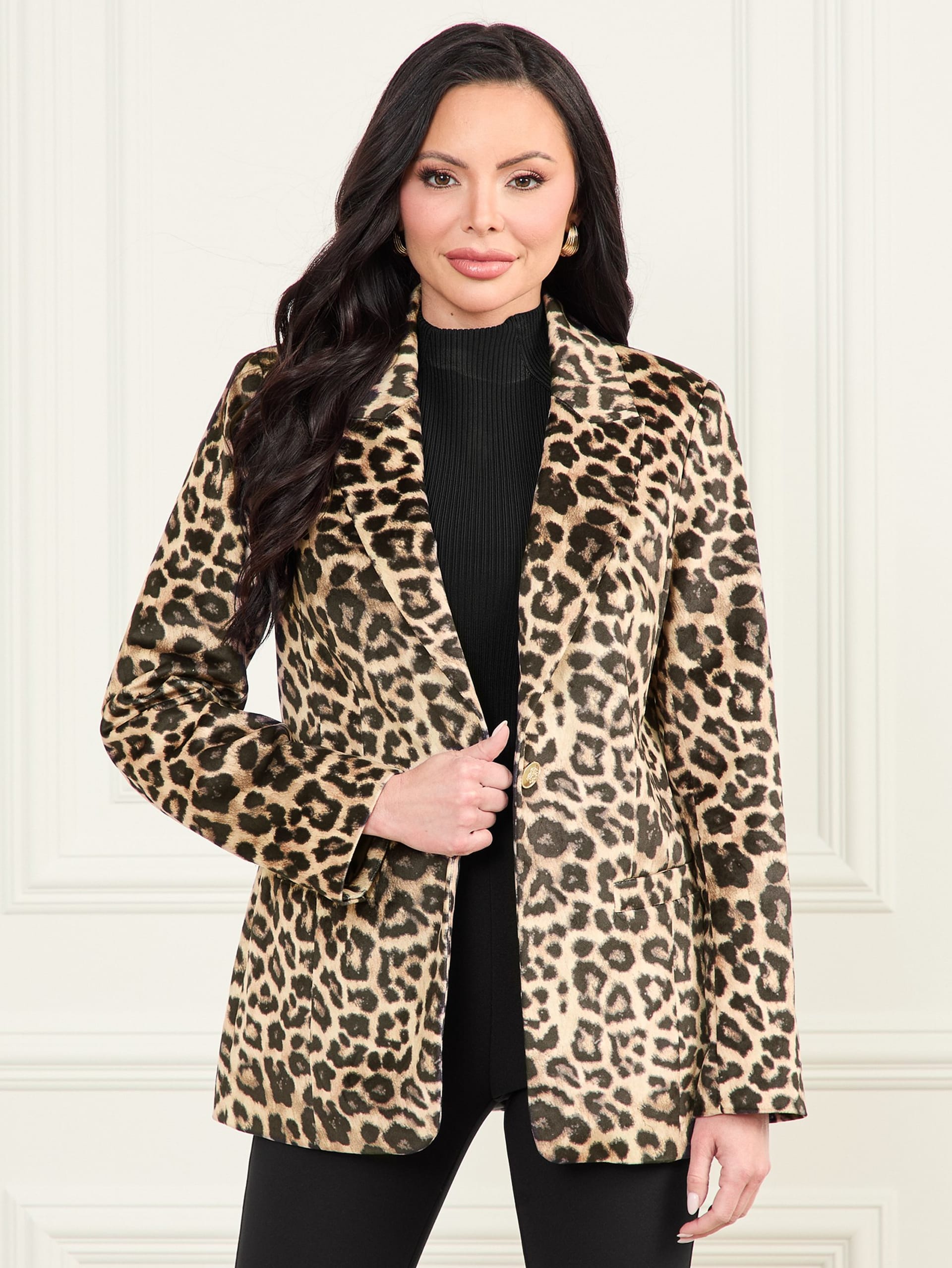 Blazer Pamela de veludo estampado