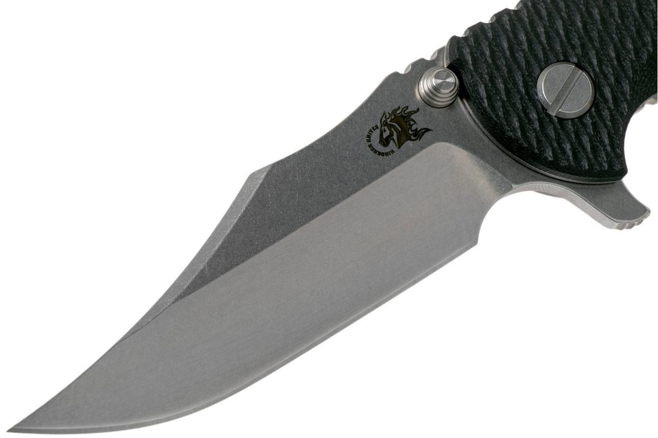 Rick Hinderer XM-18 3.5 Bowie 20CV Stonewash, Black G10 zakmes