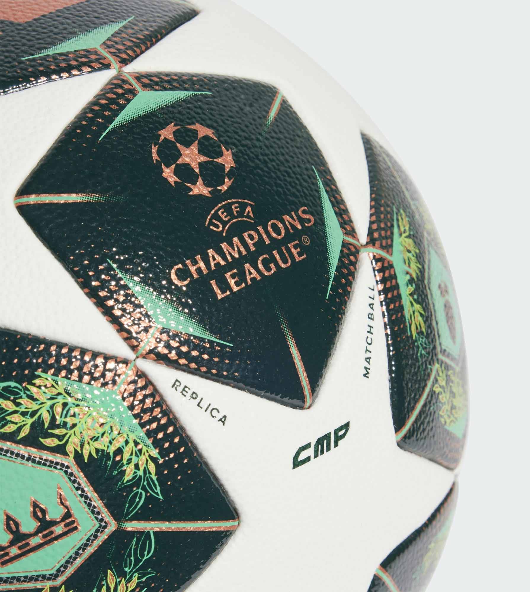 UCL Competition 24/25 Knockout Phase Ball White/Solar Green/Shadow Slime