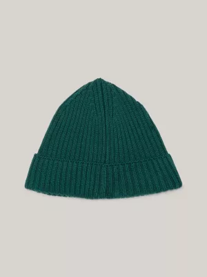 Gorro de malha canelada com estampa de bandeira