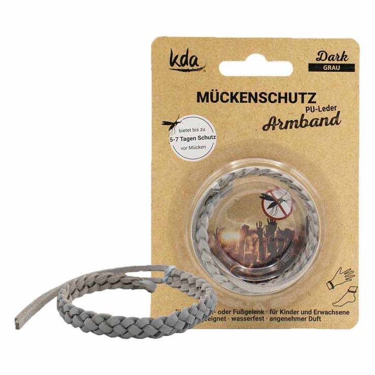 Mückenschutz Armband PU-Leder grau KDA, 1 St