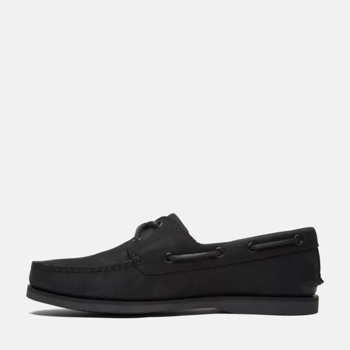 Chaussure bateau classique pour homme en noir