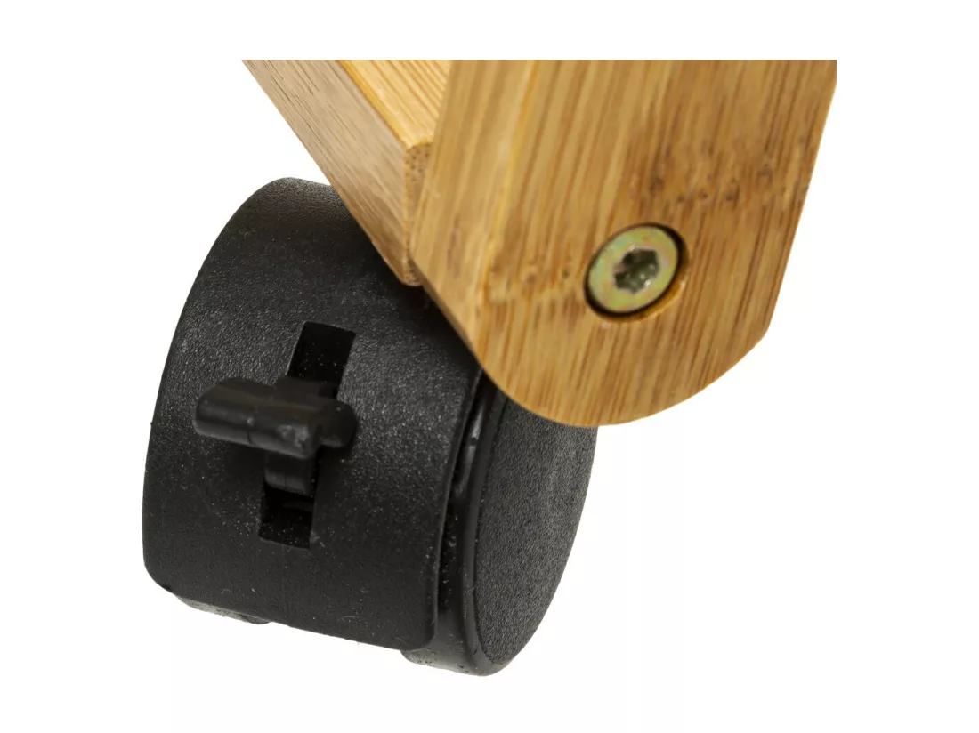 Desserte roulante 3 Niveaux en Bambou et Métal Noir charbon H 88 cm