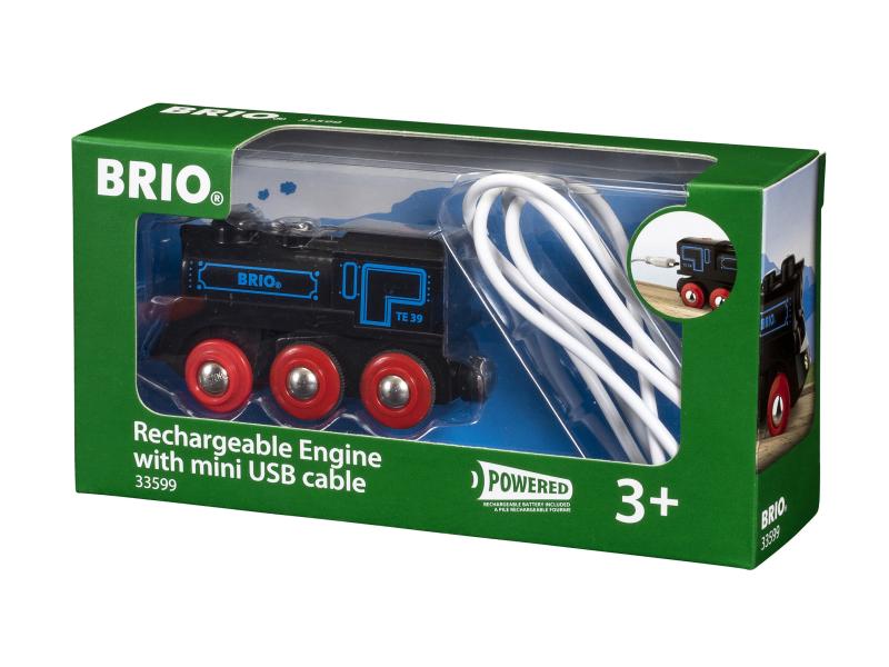BRIO Eisenbahn Schwarze Akku-Lok mit Mini-USB Akku-Lok, schwarz