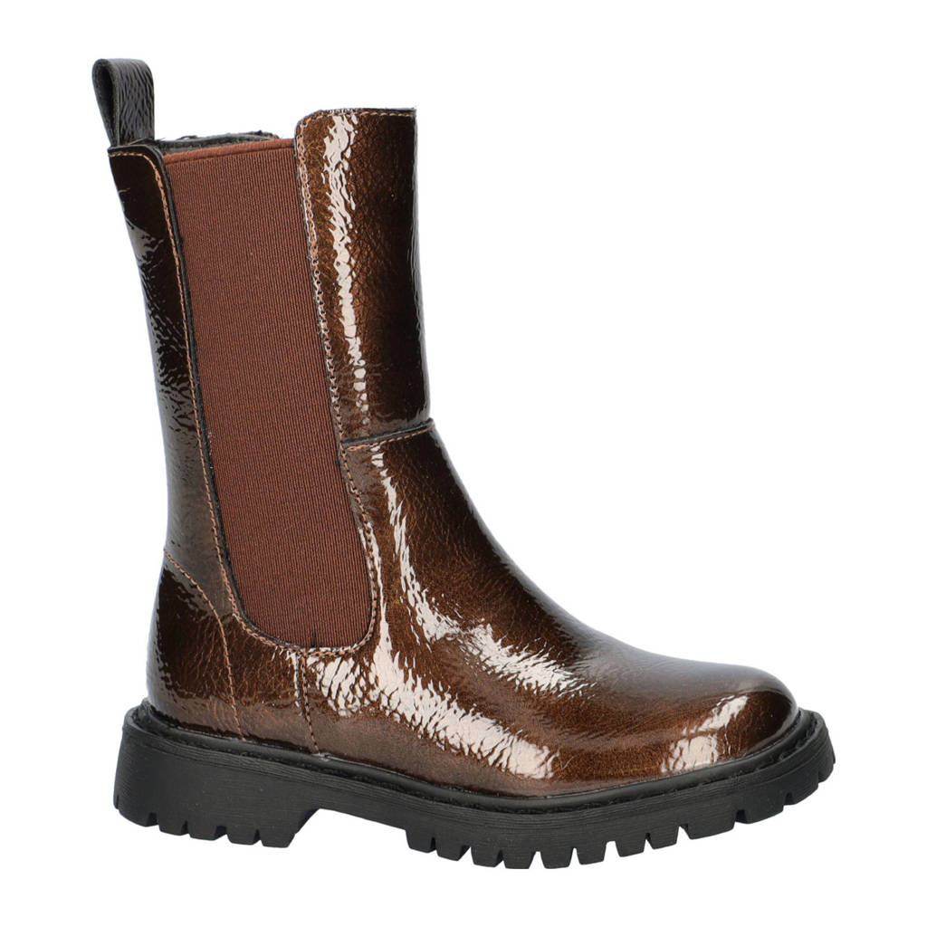 Nelson Kids lak chelsea boots brons