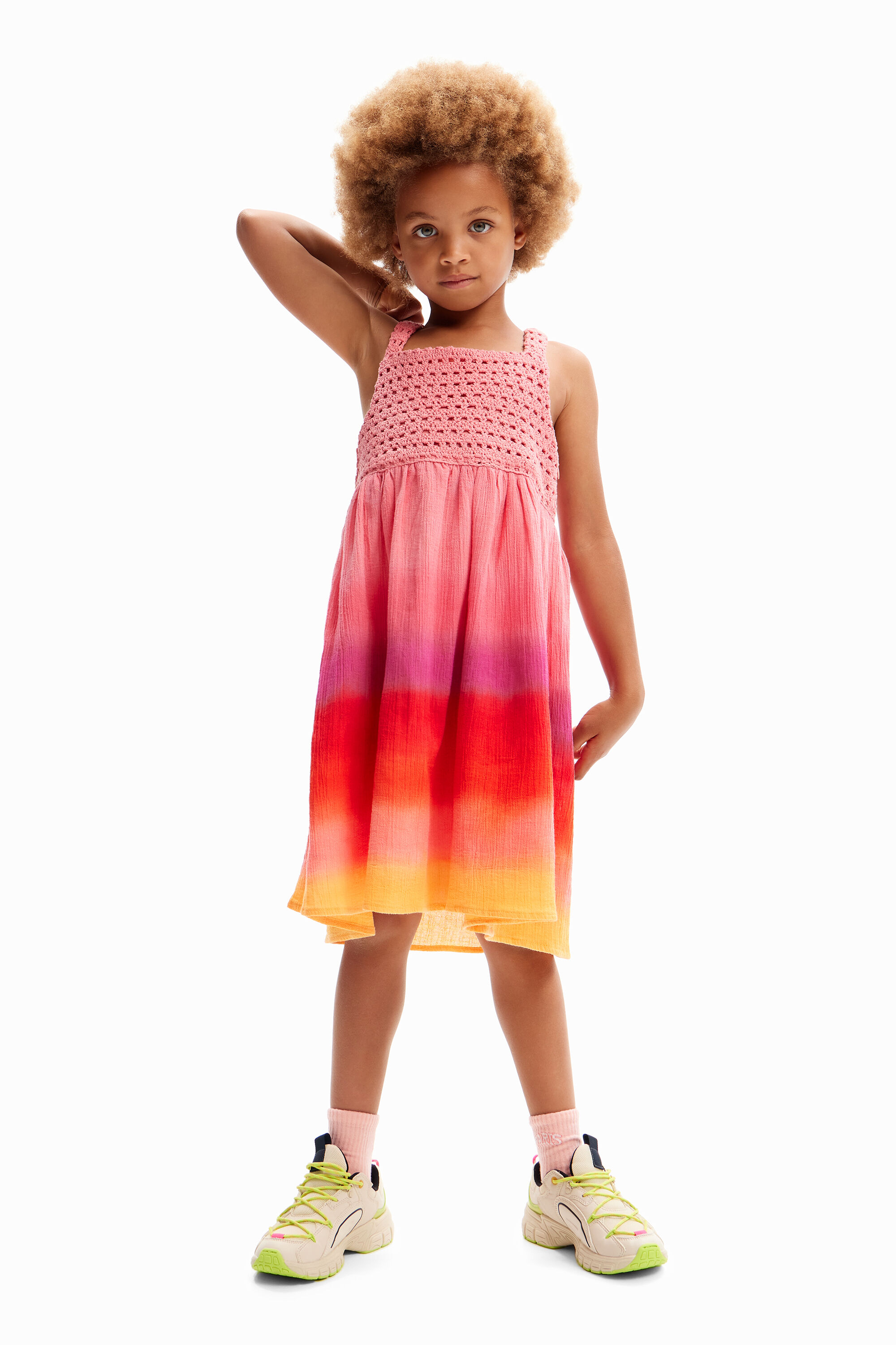 Robe crochet multicolore