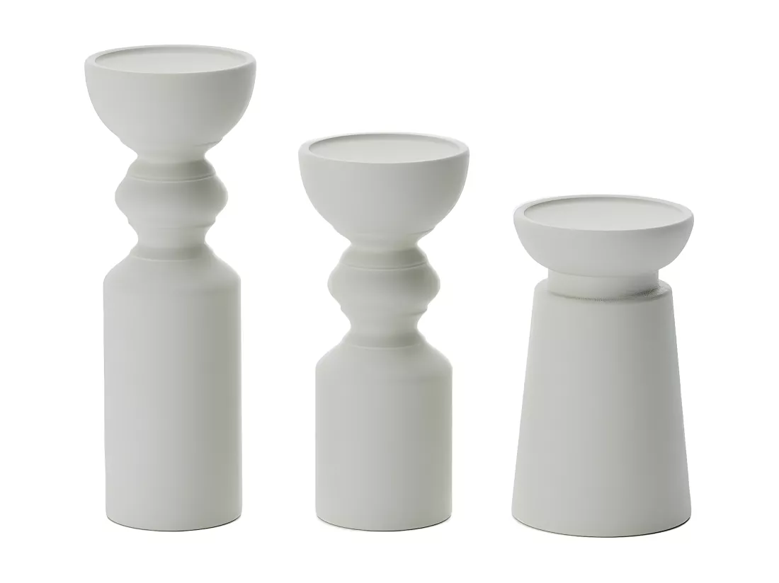 BOSTON - Set de 3 bougeoirs bois design