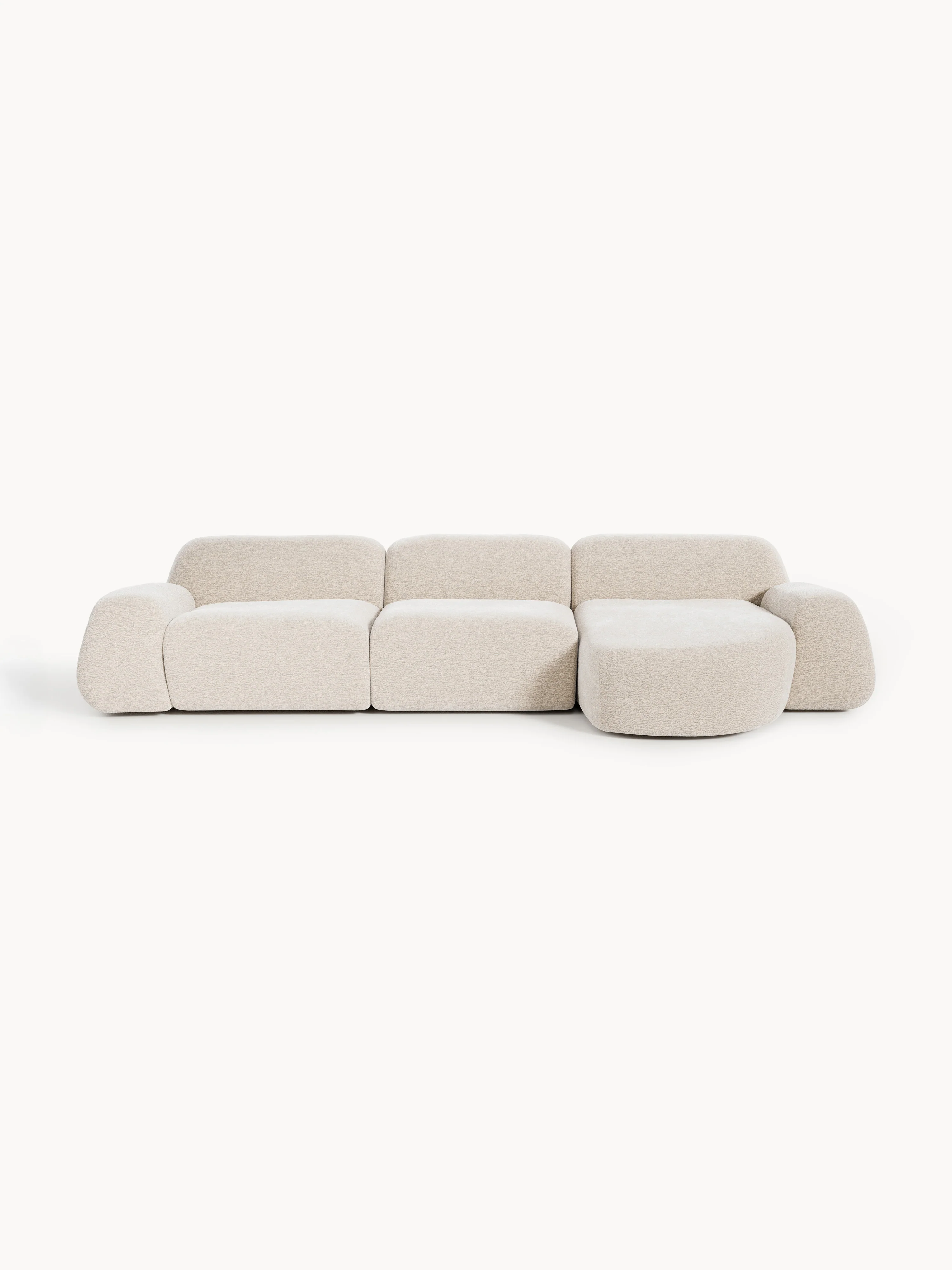 Modulaire teddy-hoekbank Wolke (4-zits)