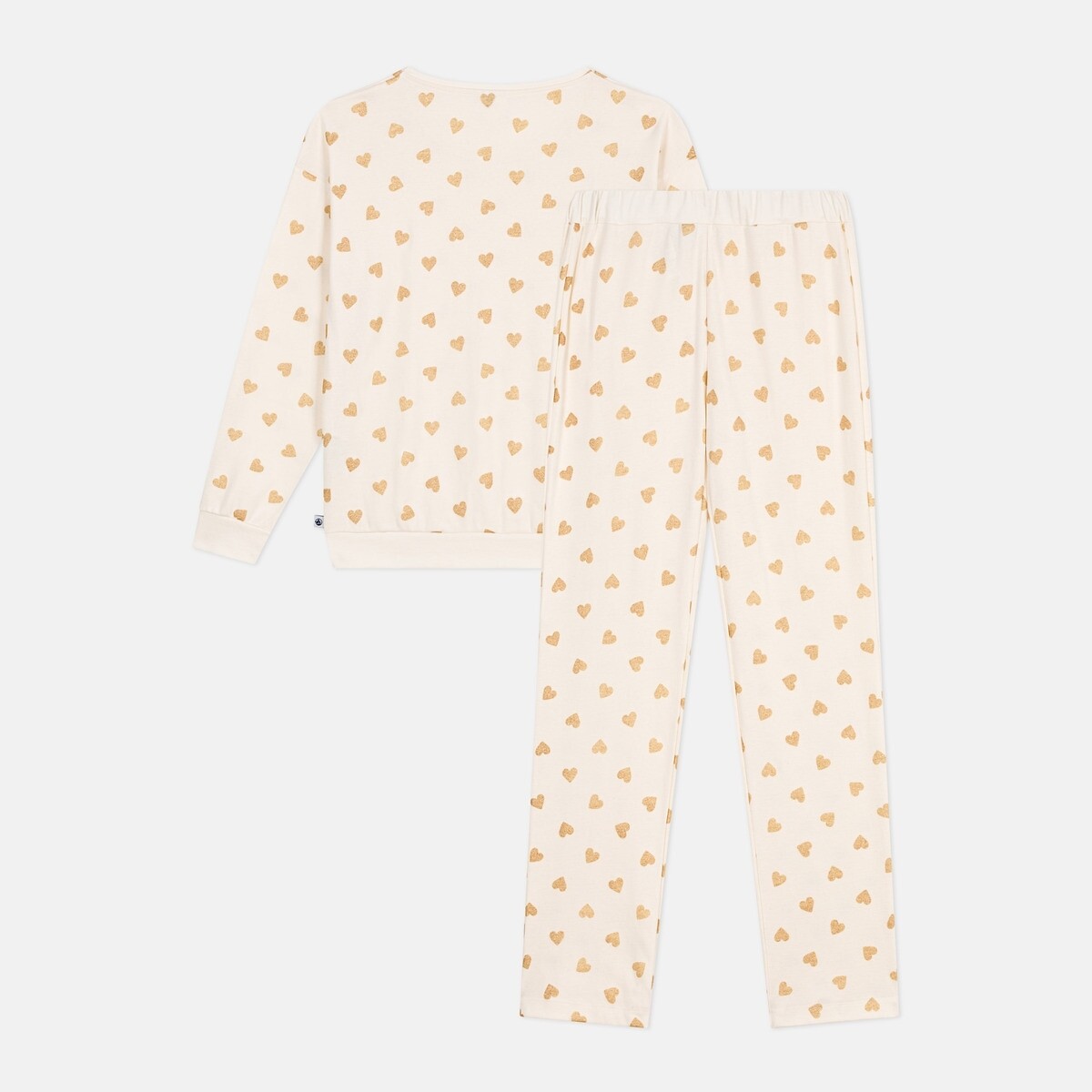 PETIT BATEAU<br>Pijamas com corações dourados