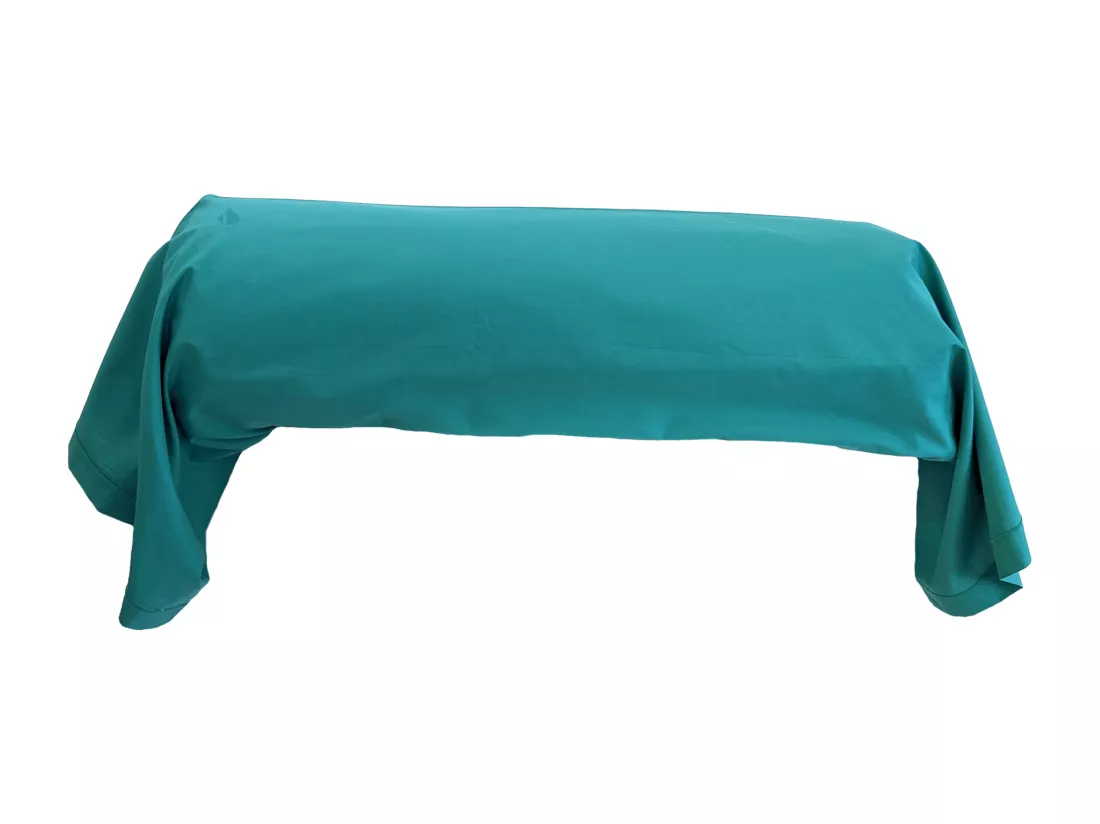Taie de traversin 240x43 cm percale de coton GUSTAV vert Emeraude
