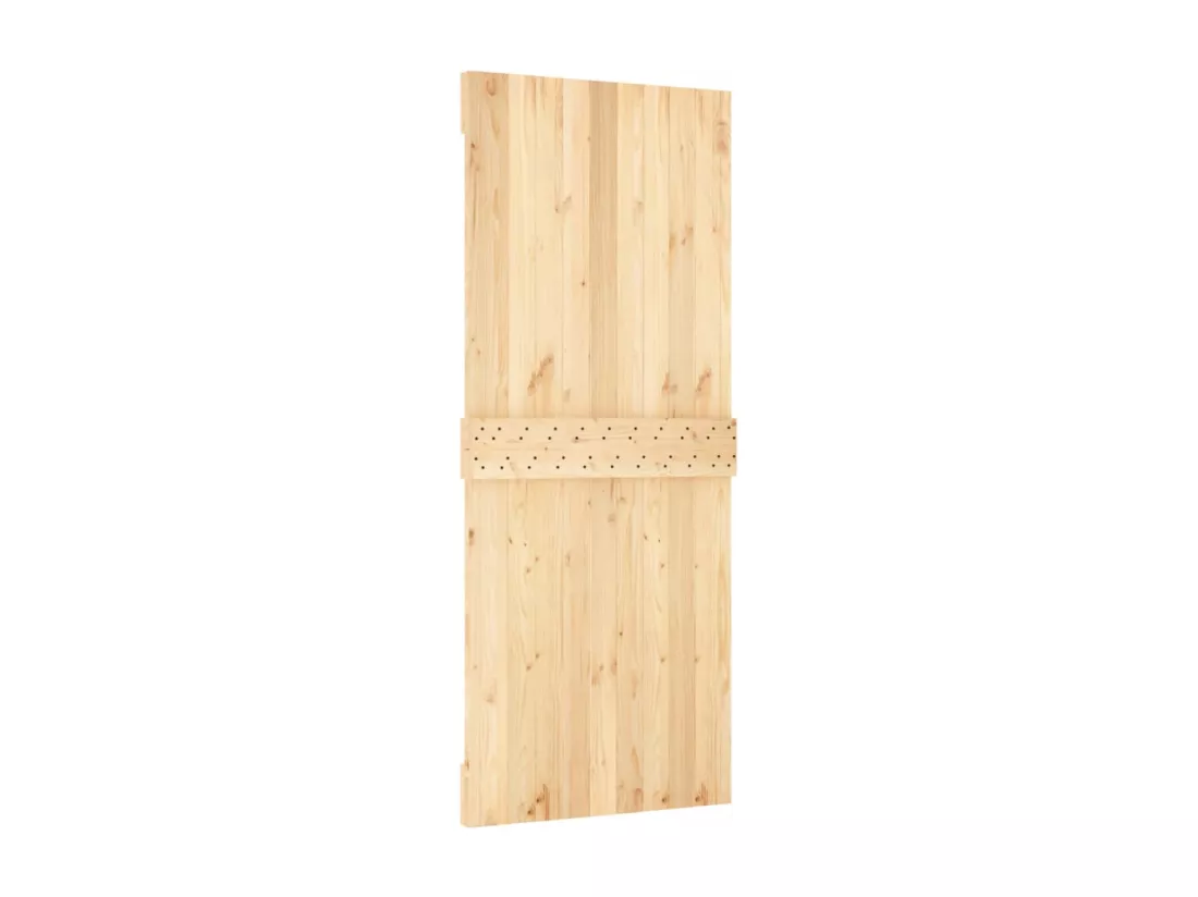 Porte coulissante et kit de quincaillerie 85x210 cm pin massif