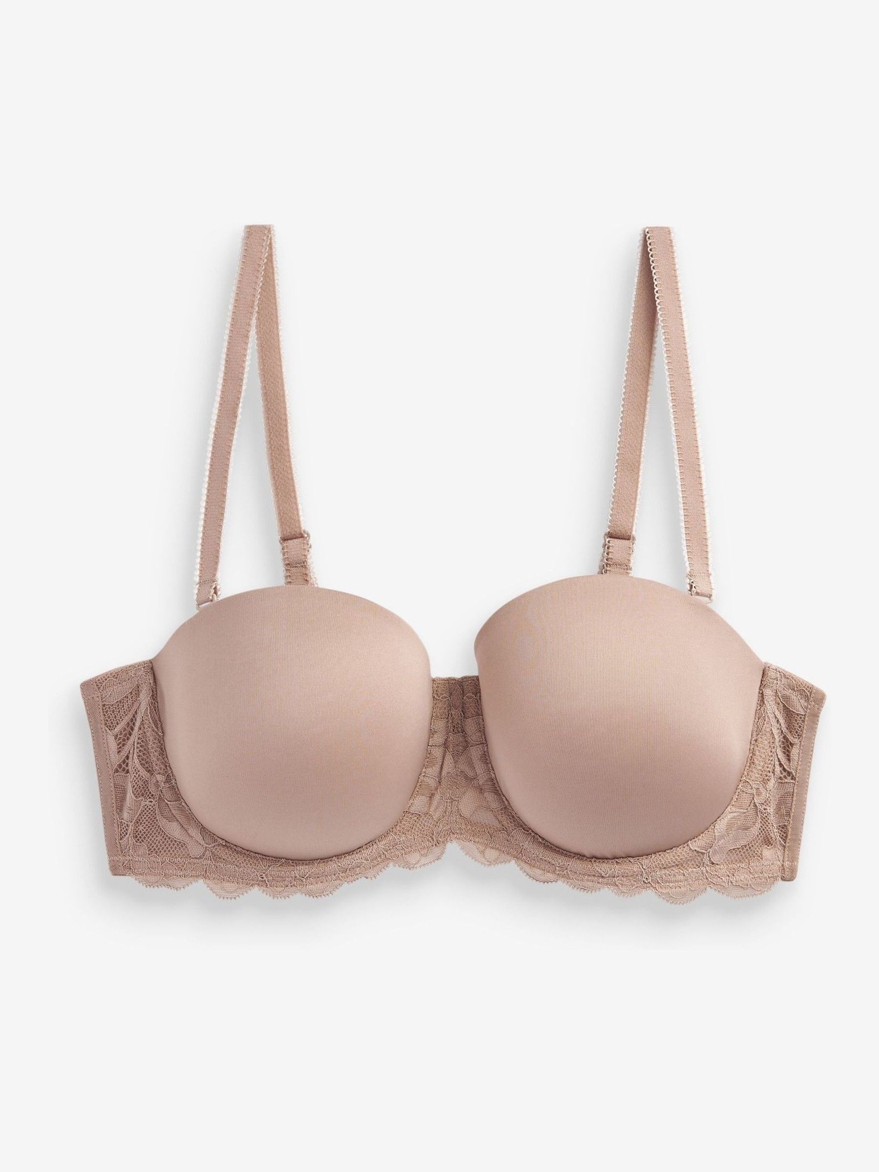 Zwart/praline huidskleur - Verpakking van 2 strapless multiway beha's met lichte vulling in cupmaten A-E