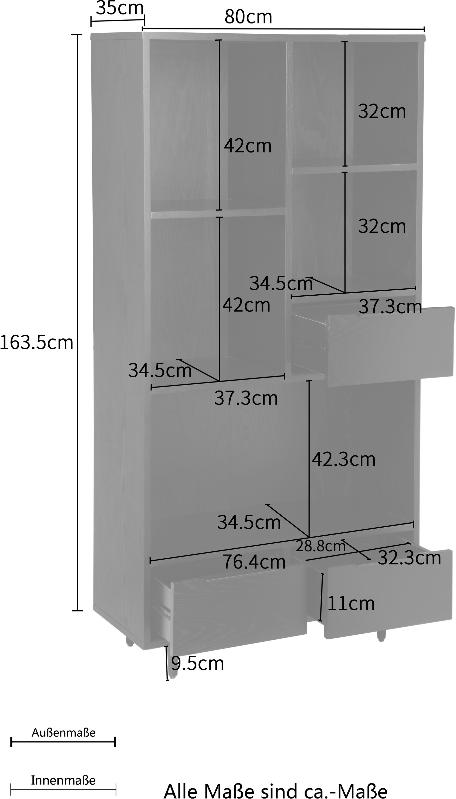 LeGer Home by Lena Gercke Highboard »Priya, TOPSELLER!, OTTOs Choice« aus MDF Holz, mit Metallfüssen- und Griffen, Breite 80 cm