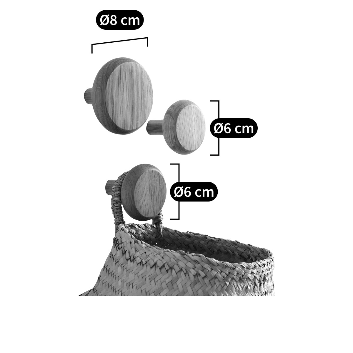 LA REDOUTE INTERIORS<br>Conjunto de 3 tapeçarias de parede em carvalho, Kanca