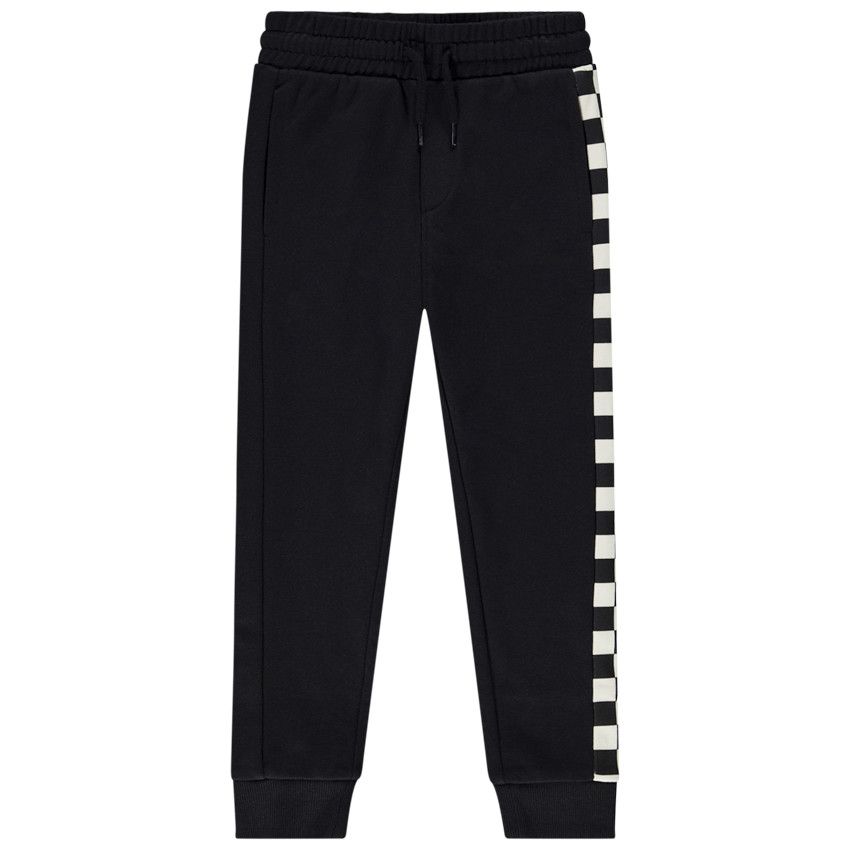Jogging molletonné motif damier pour garçon - Noir
