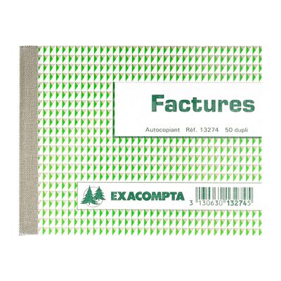 Exacompta - Manifold Carnet de factures - 50 dupli - 10,5 x 13,5 cm