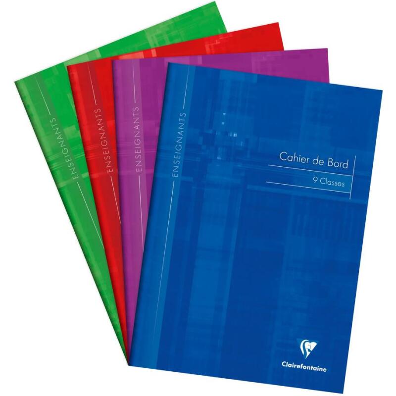 Cahier de bord enseignant piqué A4 60 pages 9 classes Couleur aléatoire - Assortis