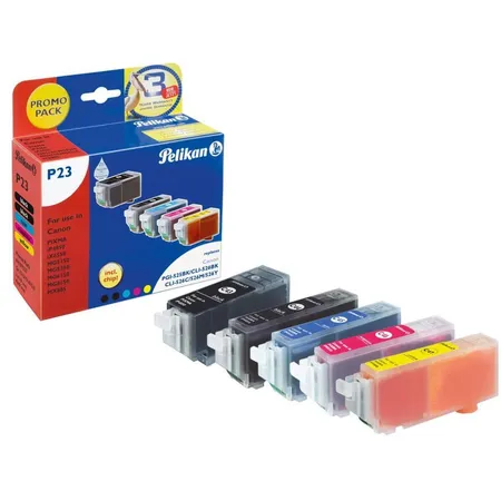 Pelikan Druckerpatronen P23 ersetzt Canon PGI-525 bk, 19ml, color und black