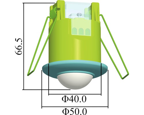 Bewegingsmelder voor plafondinbouw, 360°, max. 800W, wit