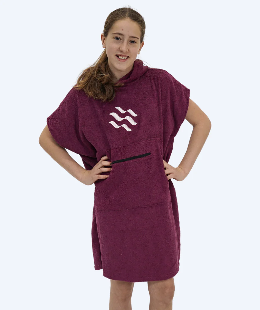 Watery badeponcho til junior - Bomuld - Lilla