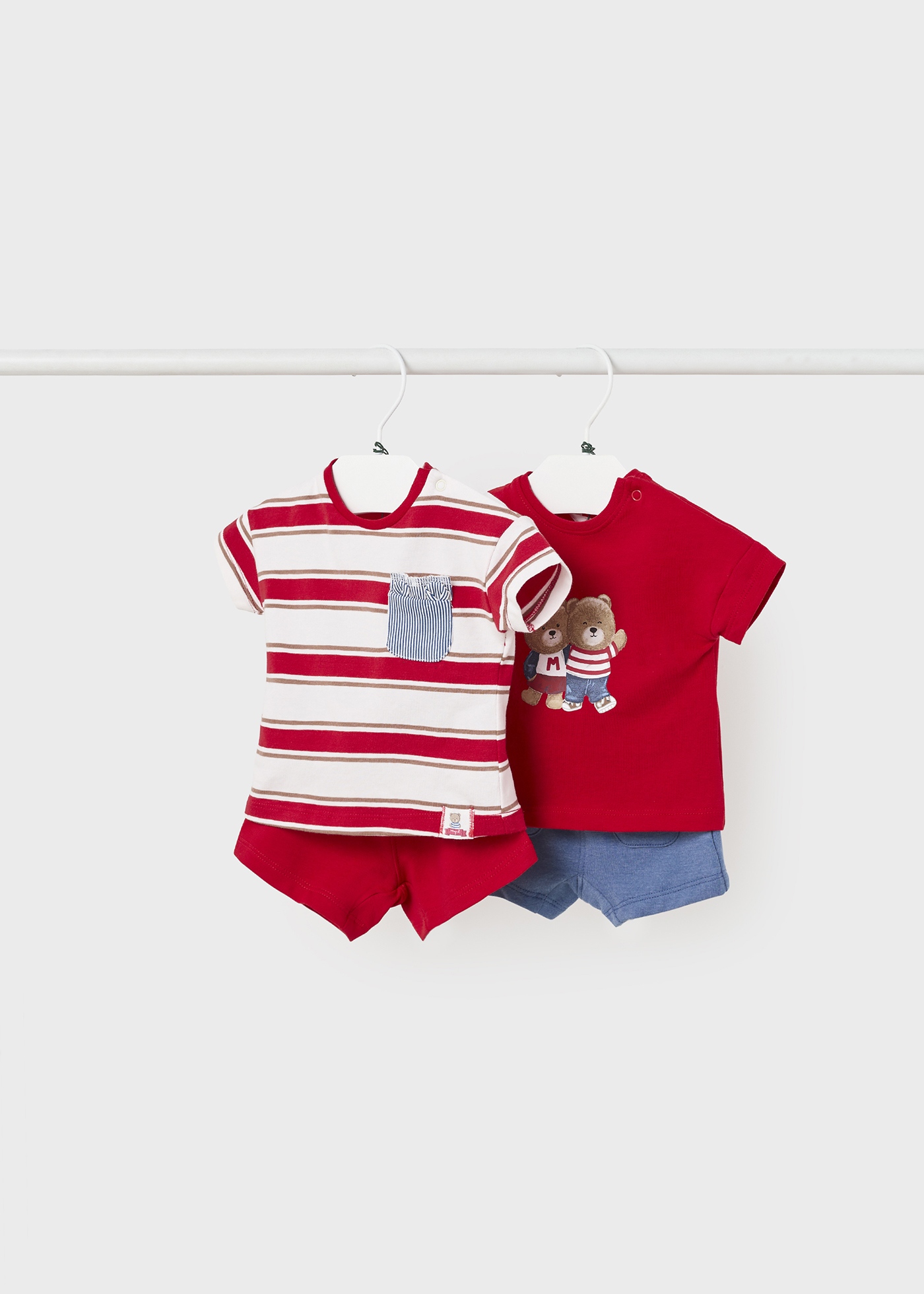 Conjunto de algodão com 4 peças para recém-nascido