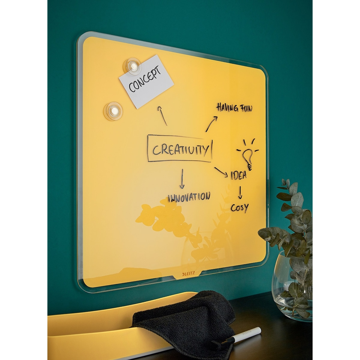 Leitz Cosy magnetisk glasstavle 450x450 mm