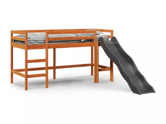 Lit mezzanine d'enfants sans matelas 80x200 cm bois pin massif