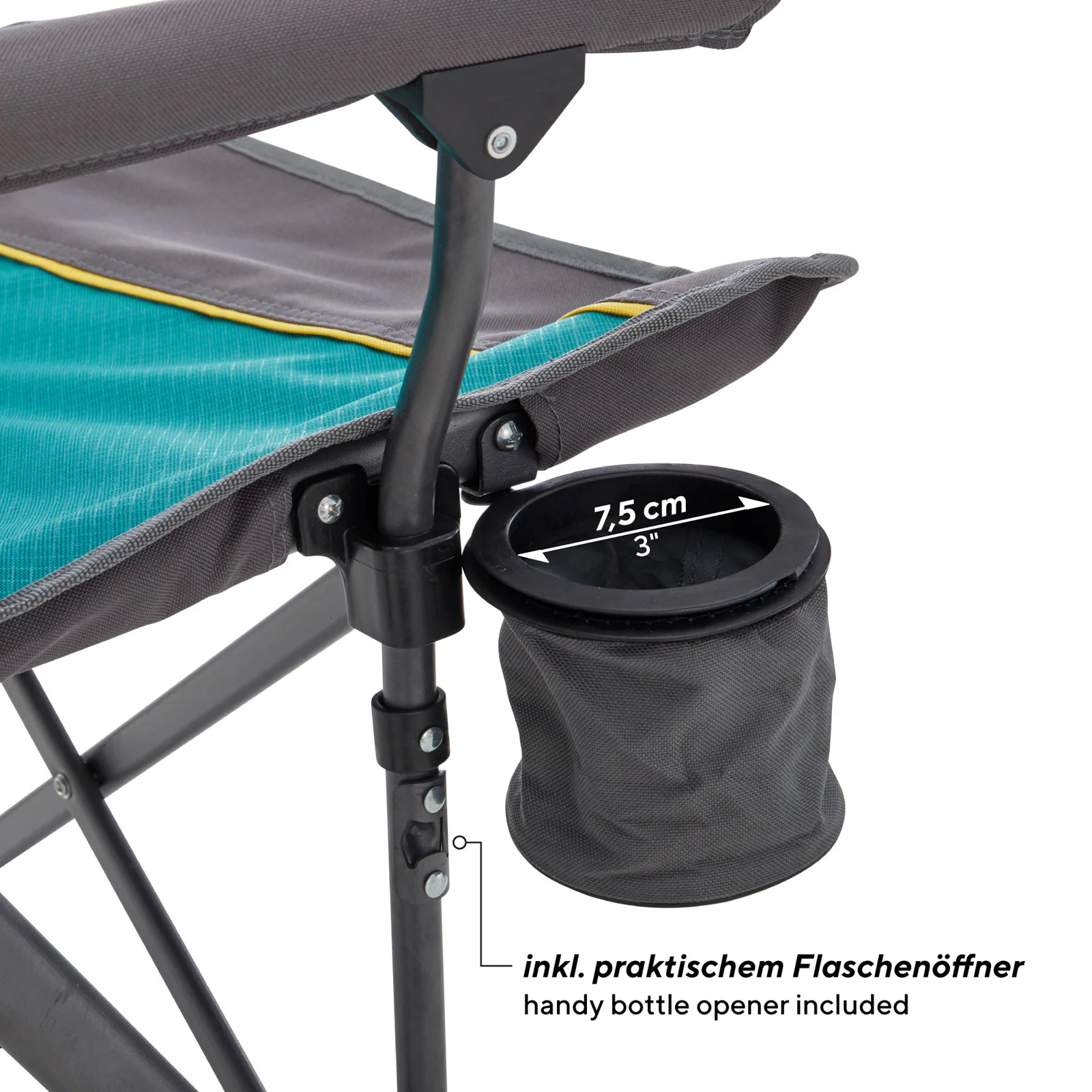 UQUIP Campingstuhl Roxy Strandstuhl Faltstuhl Klappstuhl Faltbar Stahl 120 kg Farbe: Blue/grey
