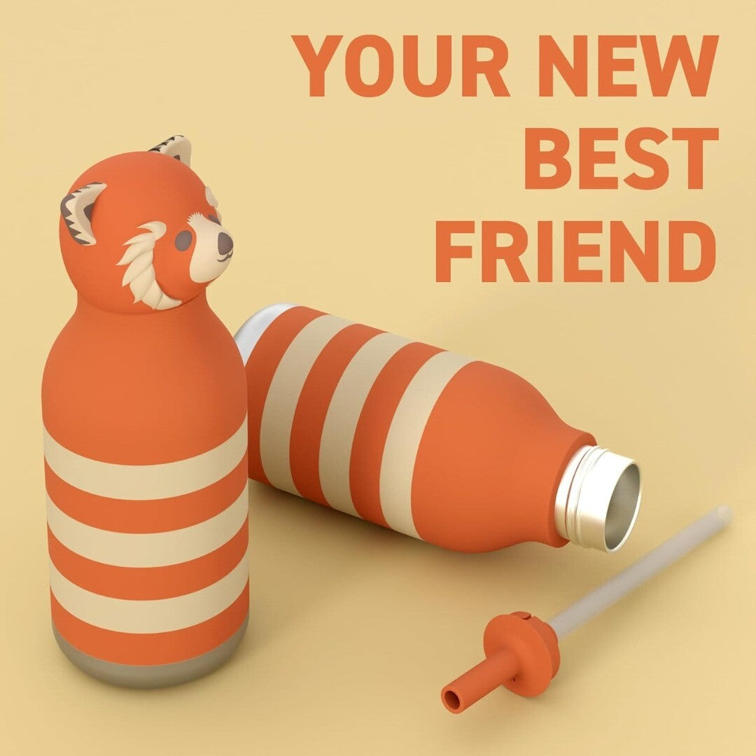 Asobu rvs drinkfles bestie - rode panda - 460 ml