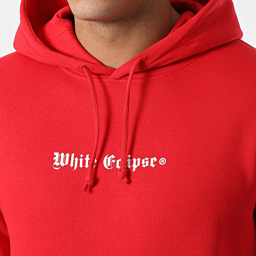 Sweat Capuche Eclipse Black Spray Rouge Blanc